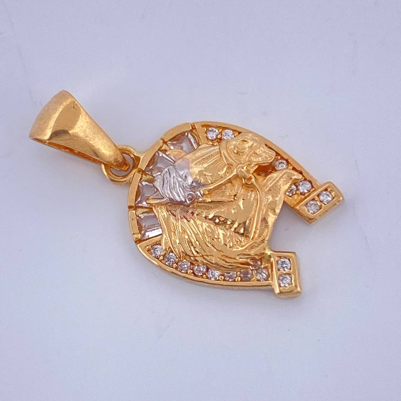 Dije Herradura Caballo 2.5gr / 2.6cm / Dos Oros Amarillo Blanco 18K $