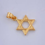 Dije Estrella De David 2.3gr / 3.7cm / Oro Amarillo 18K $