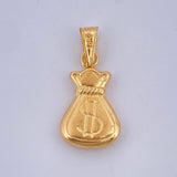 Dije Bolsa De Dinero 1.2gr / 3cm / Oro Amarillo 18K $