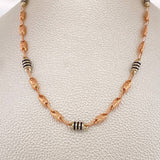 Cadena Rustica Barril Rx 11.25gr / 57cm / 4.25mm Dos Oros Blanco Rosa 18K $