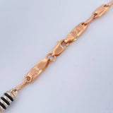 Cadena Rustica Barril Rx 11.25gr / 57cm / 4.25mm Dos Oros Blanco Rosa 18K $