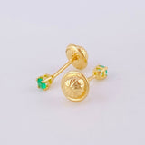 Topos Cuatro Garras Esmeralda 60pts 0.5g / 2.4mm Oro Amarillo 18K
