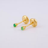 Topos Cuatro Garras Esmeralda 60pts 0.45g / 1.8mm Oro Amarillo 18K