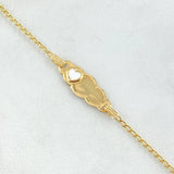 Pulso Bebé Espiga Placa Nube Corazón 1.75gr / 12cm-14cm / 1.6mm Resina Blanca Graduable Oro Amarillo 18K