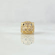 Herraje Cabeza Pantera 1.7gr / 1cm / Circones Blancos Negros Oro Amarillo 18K