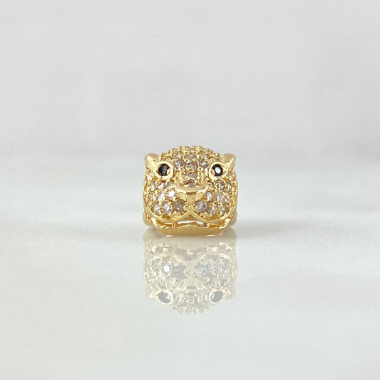Herraje Cabeza Pantera 1.7gr / 1cm / Circones Blancos Negros Oro Amarillo 18K