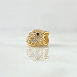 Herraje Cabeza Pantera 1.7gr / 1cm / Circones Blancos Negros Oro Amarillo 18K
