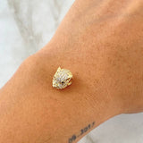 Herraje Cabeza Pantera 1.7gr / 1cm / Circones Blancos Negros Oro Amarillo 18K