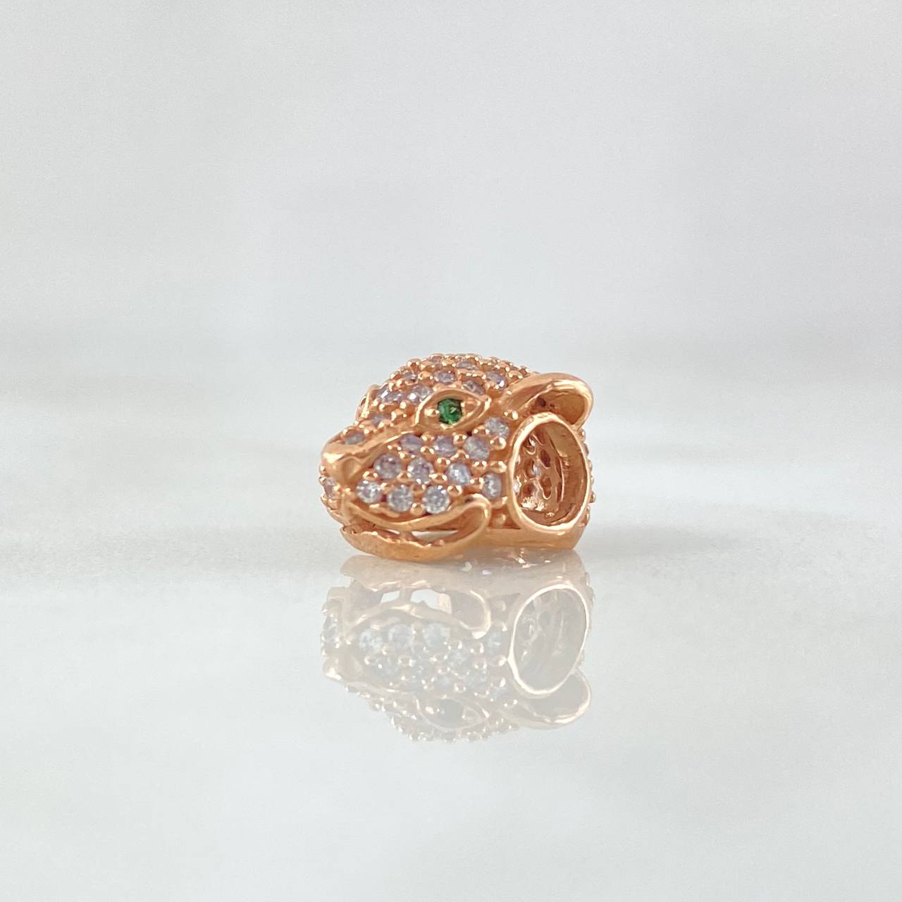 Herraje Cabeza Pantera 1.75gr / 1cm / Circones Blancos Verdes Oro Rosa 18K