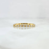 Anillo Ojos Carril Tupido 1.55gr / T7 3/4 / Circones Blancos Oro Amarillo 18K