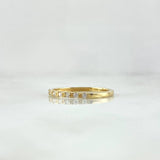 Anillo Ojos Carril Tupido 1.55gr / T7 3/4 / Circones Blancos Oro Amarillo 18K