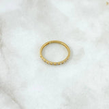Anillo Ojos Carril Tupido 1.55gr / T7 3/4 / Circones Blancos Oro Amarillo 18K
