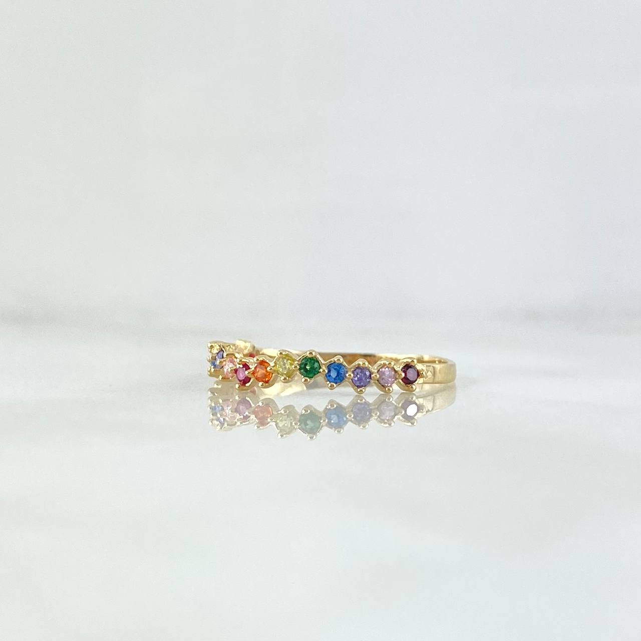 Anillo Ola Curva Tupida 1.25gr / T8 1/4 / Oro Amarillo 18K *