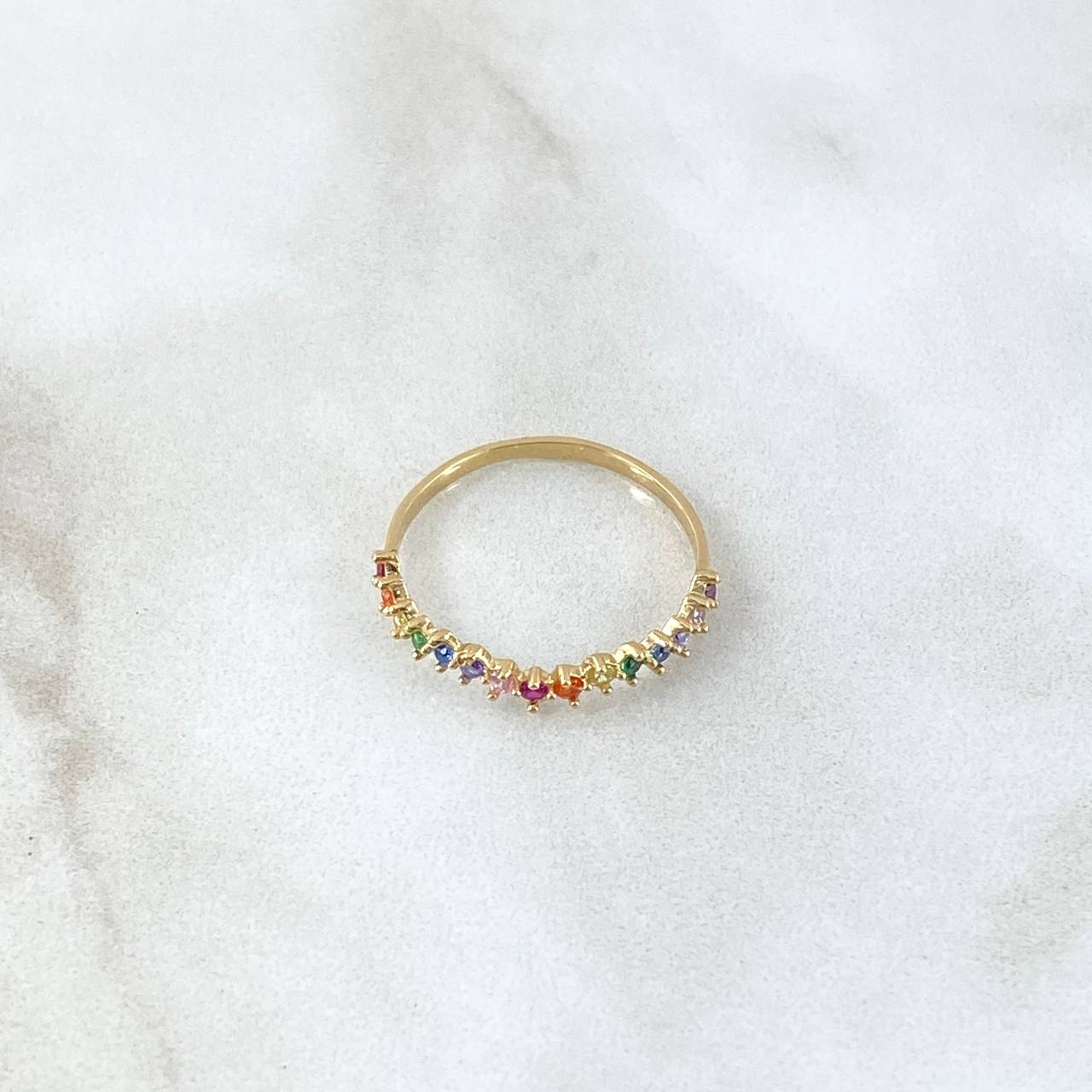 Anillo Ola Curva Tupida 1.25gr / T8 1/4 / Oro Amarillo 18K *