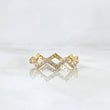 Anillo Zig Zag Estilizado 1.65gr / T5 1/2 / Circones Blancos Oro Amarillo 18K