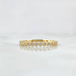 Anillo Ojos Carril Tupido 1.8gr / T7 3/4 / Circones Blancos Oro Amarillo 18K