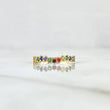 Anillo Ola Carril 1.15gr / T5 1/4 / Circones Multicolor Oro Amarillo 18K