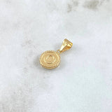 Dije Letra O  0.6gr / 1.7cm / Circulo Bordeado Oro Amarillo 18K