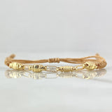Pulsera Beige Retazo Rustico 0.7gr / 4mm Texturizado Oro Amarillo 18K ©