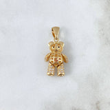 Dije Oso Articulado Corazon 4.65gr / 2.8cm / Circones Blancos Fucsias Oro Amarillo *