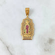 Dije Virgen de Guadalupe 9.15gr / 4.8cm / Silueta Circones Blancos Fucsias Verdes Oro Amarillo ©