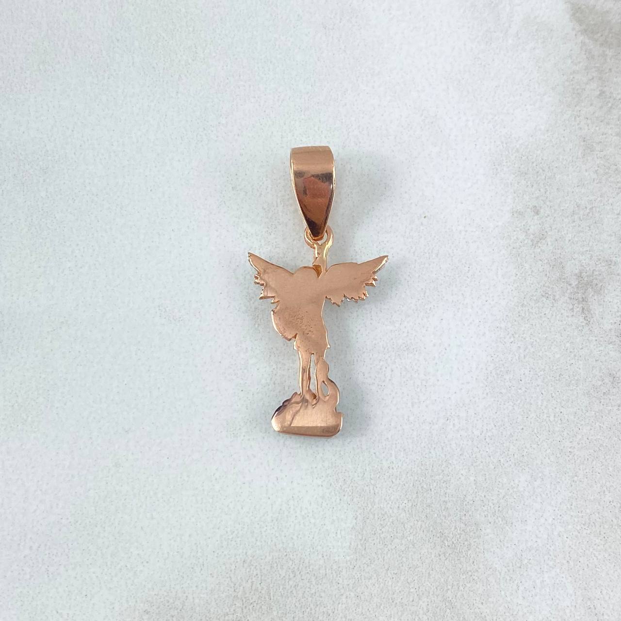 Dije San Miguel Arcángel 2gr / 3cm / Dos Oros Blanco Rosa