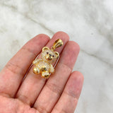 Dije Oso  7.35gr / 3.4cm / Circones Blancos Negros Oro Amarillo