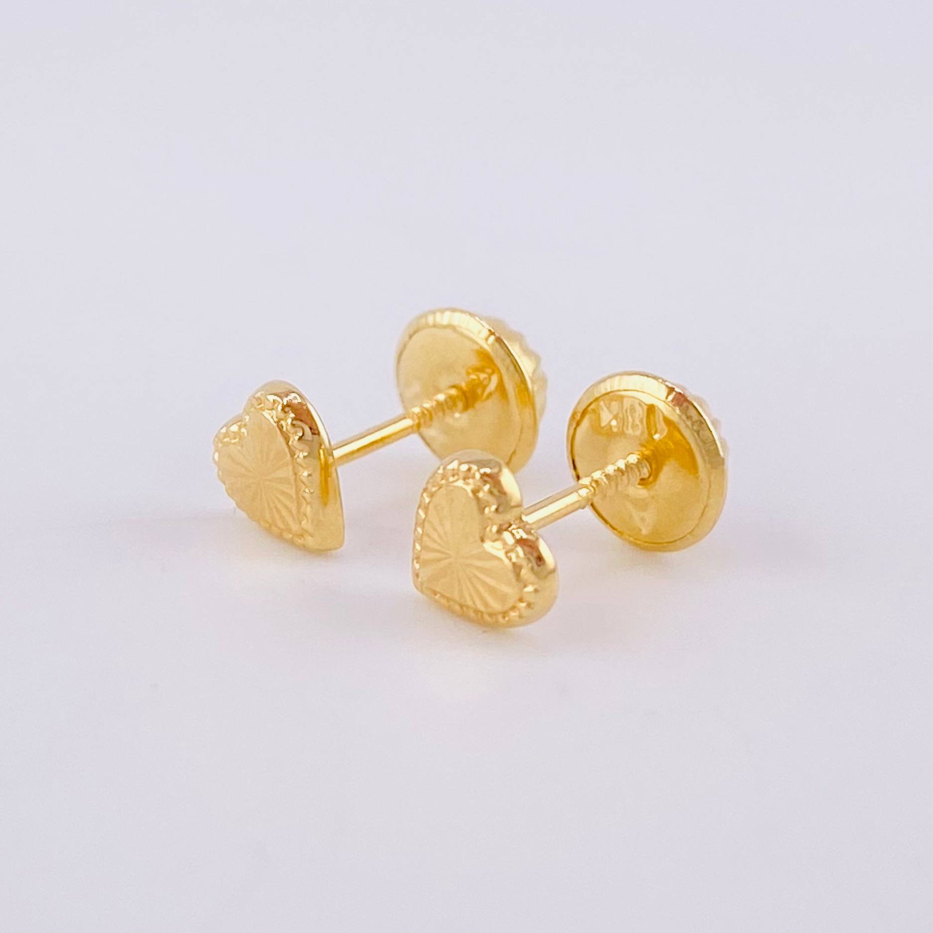 Topos Corazón Diamantado 0.5g / 5mm Oro Amarillo 18K