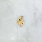 Dije Mapa Colombia 1.1gr / 2.5cm / Esmeralda 15pts Oro Amarillo 18K (Joya) ©