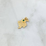 Dije Mapa Colombia 1.1gr / 2.5cm / Esmeralda 15pts Oro Amarillo 18K (Joya) ©