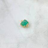 Herraje Rectangular Cuatro Garras 1.35gr / 1.2cm / Esmeralda 1.73 Qts Oro Amarillo 18K (Joya) ©