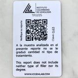 Anillo Halo Gota Tupido 6.45gr / T6 1/4 / Esmeraldas 1.13 Qts Diamantes 34pts Oro Amarillo 18K (Joya) ©