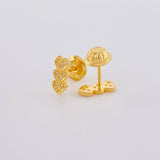 Topos Trio Corazones 0.85g / in / 6.5mm Oro Amarillo 18K