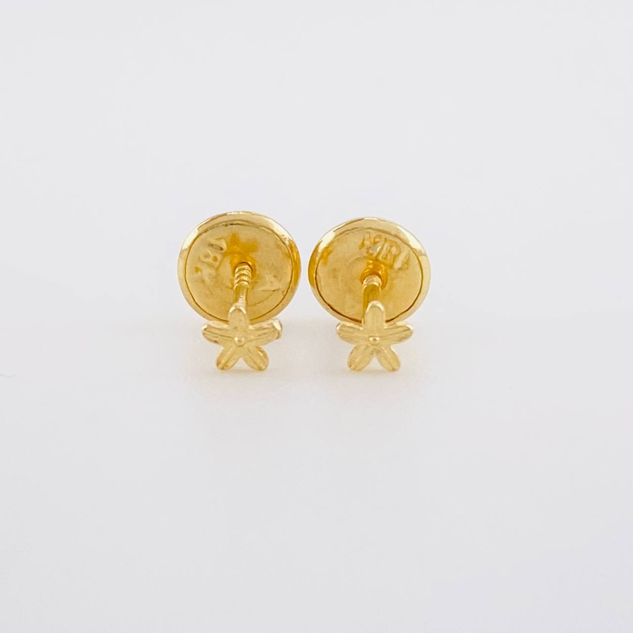 Topos Flor Rayada 0.35g / in / 1.7mm Oro Amarillo 18K