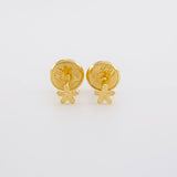 Topos Flor Rayada 0.35g / in / 1.7mm Oro Amarillo 18K
