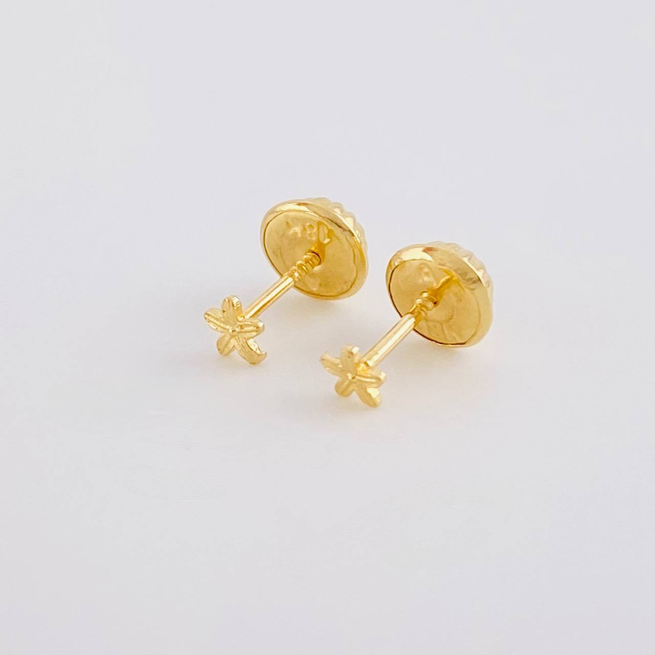 Topos Flor Rayada 0.35g / in / 1.7mm Oro Amarillo 18K