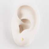 Topos Flor Rayada 0.35g / in / 1.7mm Oro Amarillo 18K