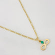 Set Cadena Figaro + Dije Infinito Esmeralda 0.06 pts / 1.75g / 45cm Oro Amarillo 18K