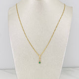 Set Cadena Figaro + Dije Infinito Esmeralda 0.05 pts / 1.6g / 45cm Oro Amarillo 18K