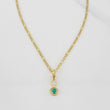 Set Cadena Figaro + Dije Infinito Esmeralda 0.05 pts / 1.6g / 45cm Oro Amarillo 18K