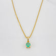 Set Cadena Franco + Dije Tambor Esmeralda 0.39 pts / 3.95g / 45cm Oro Amarillo 18K