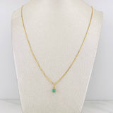 Set Cadena Franco + Dije Tambor Esmeralda 0.39 pts / 3.95g / 45cm Oro Amarillo 18K