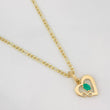 Set Cadena Figaro + Dije Corazon Esmeralda 0.07 pts / 1.75g / 45cm Oro Amarillo 18K