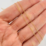 Set Cadena Mini Cubana + Dije Gota Esmeralda 0.16 pts / 1.65g / 45cm Oro Amarillo 18K