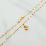 Set Cadena Flor Espejo + Dije Corazon / 1.15gr / 45.3 cm Oro Amarillo 18K