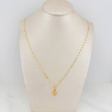 Set Cadena Flor Espejo + Dije Virgen Maria Auxiliadora / 1.25gr / 45.3 cm Oro Amarillo 18K