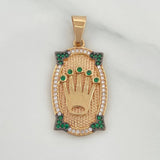 Dije Placa Corona 4.45 g / 3.5 cm Tres Oros 18K