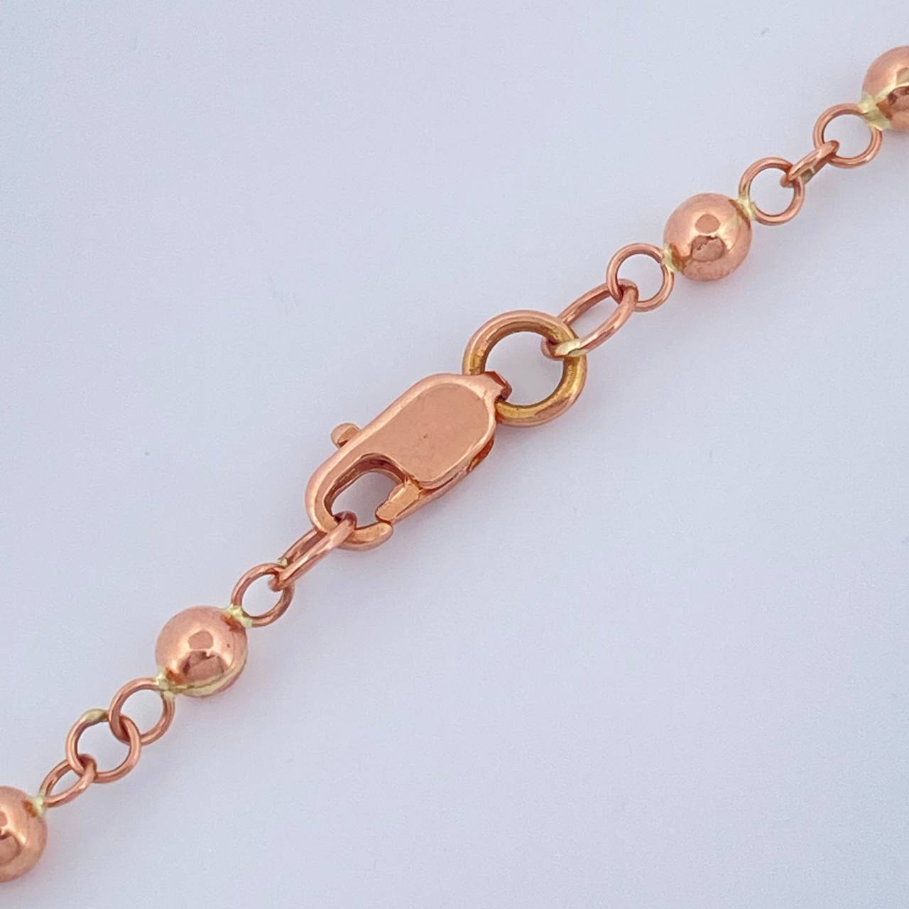 Rosario Virgen Milagrosa Cruz Cristo 6.3gr / 53.3cm / 4mm-3mm Oro Rosa 18K $