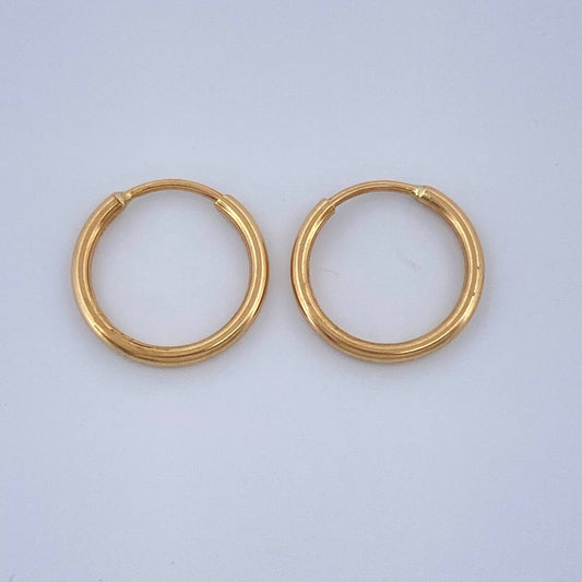 Candongas Aro Liso 0.55gr / 1cm / Oro Amarillo 18K $