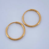 Candongas Aro Liso 0.65gr / 1.4cm / Oro Amarillo 18K $